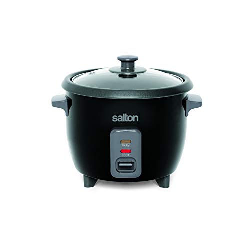 Salton Automatic, 6 Cup Rice Cooker, 6 cups cooked / 3 cups Uncooked, Black, Stainless Steel