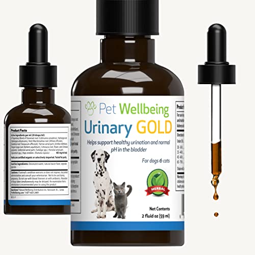 Pet Wellbeing Urinary Gold for Cats – Vet-Formulated – Feline Urinary Tract Health, UTI & Bladder Infection, Normal Urine pH – Natural Herbal Supplement 2 oz (59 ml)