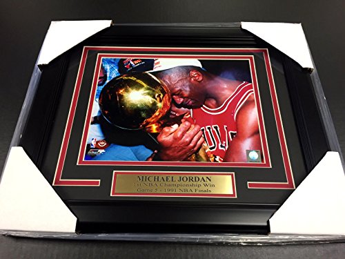 MICHAEL JORDAN CHICAGO BULLS FRAMED 8X10 PHOTO 1991 NBA FINALS CHAMPIONSHIP