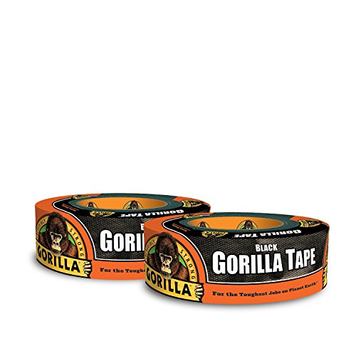 Gorilla Black Duct Tape, 1.88″ x 35 yd, Black, (Pack of 2)