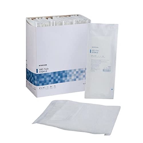 Mckesson White Rectangle Sterile Abdominal Pad 8 X 10 Inch – Pack of 24