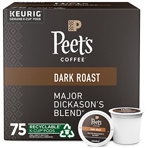 Peet’s Coffee, Dark Roast K-Cup Pods for Keurig Brewers – Major Dickason’s Blend, 75 Count (Pack of 1)