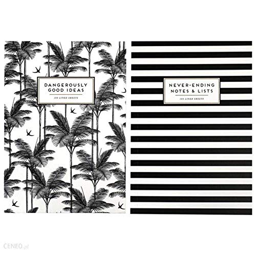 Portico Designs Alice Scott Slim Journals, Set of Two, Black & White