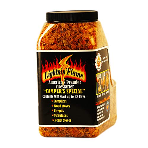 LIGHTNIN’FLAME FIRESTARTER – All Natural Food Safe. 3 qts ignites 48 Fires