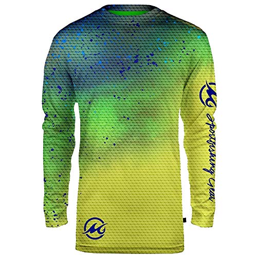 Mojo Sportwear Men’s Finny Sublimated UPF Fishing Shirt (Dolphin, Medium)