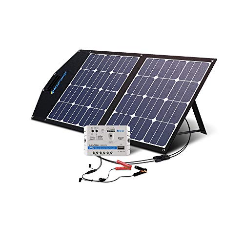 ACOPOWER 12V 70 Watt Foldable Solar Panel Kit; Portable Solar Charger Suitcase of 2x35W Monocrystalline Module & 5A Charge Controller for RV, Boats, Camping; w USB 5V Output as Phone Charger