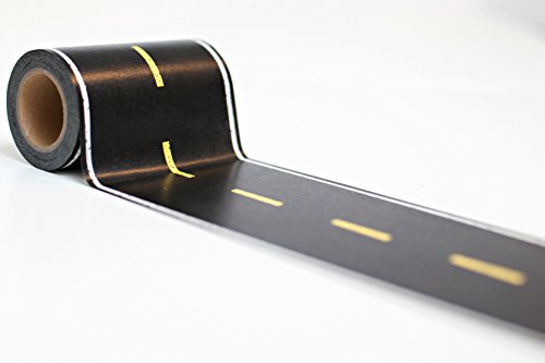 Car Tape, Extra Long and Wide! 3.5 in x 50 ft, Toy Car Road Tape Track for Kids, Great Accessory to Die Cast Cars and Train Sets. Sticker with Printed Street to Play on Floors.