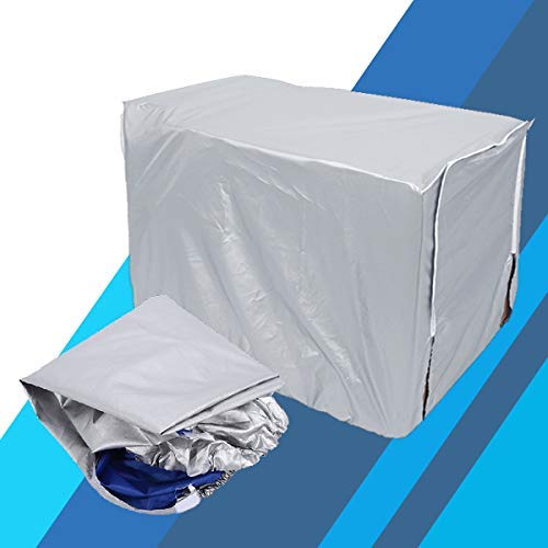 Air Conditioner Cover, Outdoor Rectangle Anti-Snow Waterproof Home Use – Silver (Size: 37×15.7×28.7inch)