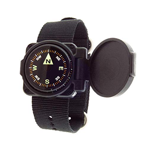 Sun Company ArmArmour 1 – Shielded Wrist Compass with Rugged Tactical Strap | Compass with Cover and Zulu Strap
