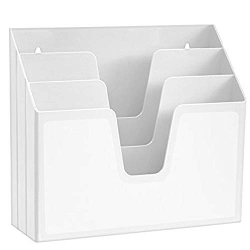 Acrimet Horizontal Triple File Folder Holder Organizer (White Color)