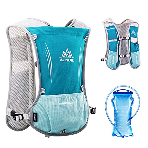 TRIWONDER Hydration Pack Backpack 5L Marathoner Running Race Hydration Vest (Light Blue – with 1.5L Water Bladder)