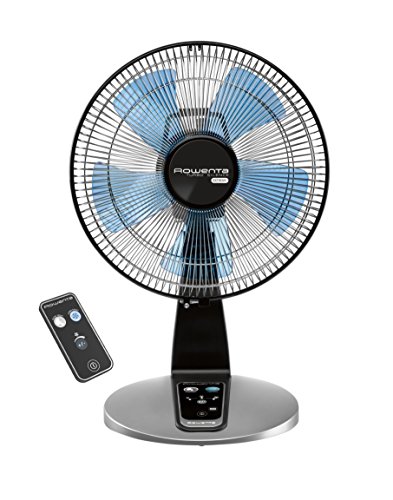 Rowenta Turbo Silence Table Fan with Remote 18 Inches Ultra Quiet Fan Oscillating, Portable, 5 Speeds, Indoor VU2660