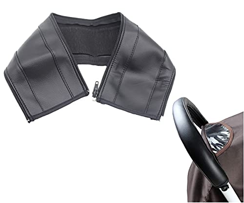 CHILDHOOD Baby Stroller Armrest Handle Sleeve Cover Universal Handle Cover Artificial Leather Black