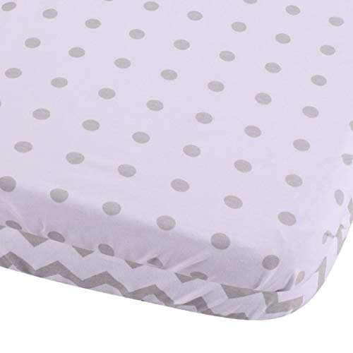 Ely’s & Co. Patent Pending Waterproof Bassinet Sheet, No Need for Bassinet Mattress Pad Cover, 2 Pack Grey Chevron and Polka Dots, Unisex for Baby Boy and Baby Girl 32″X16″X3″ | The Storepaperoomates Retail Market - Fast Affordable Shopping