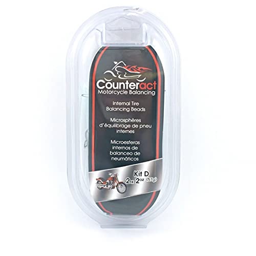Counteract KIT-D Motorcycle Do It Yourself Tire/Wheel Balancing Beads Kit – (2) 2oz DIY Bead Bags, (2) Valve Caps and Cores, (1) Core Remover, Injector Bottle