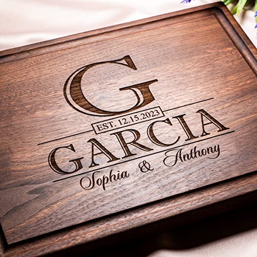 Personalized Cutting Board Custom Engraved Classic Initial Design (#015) Wedding or Anniversary-Housewarming or Corporate Gift USA Handmade by Wedding Gift Boutique