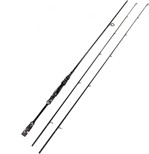 Entsport Camo Legend 2-Piece 7-Feet Spinning Rod 24 Ton Carbon Fiber Spincasting Fishing Rod with 2 Tips – Medium and Medium Heavy Portable Spin Bass Fishing Rod
