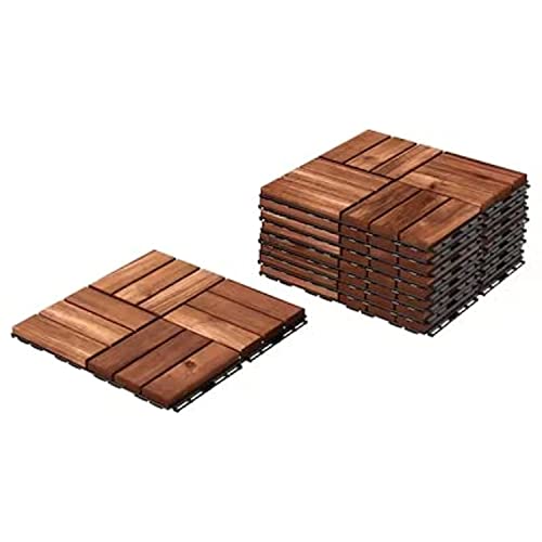 IKEA Outdoor Deck and Patio Interlocking Flooring Tiles (Brown-Stained) 902.342.26, 9 Sq Ft