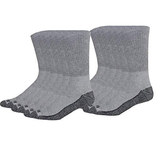 Dickies Men’s Dri-Tech Comfort Crew Socks, Grey, 12 Pair