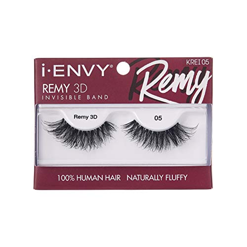 i-Envy Remy False Eyelashes 3D Collection, Invisible Band, 100% Human Hair Lashes (1 PACK)