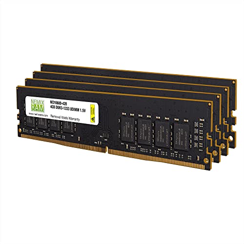 16GB (4 X 4GB) DDR3 1333MHz PC3-10600 240-pin Memory RAM DIMM by NEMIX RAM