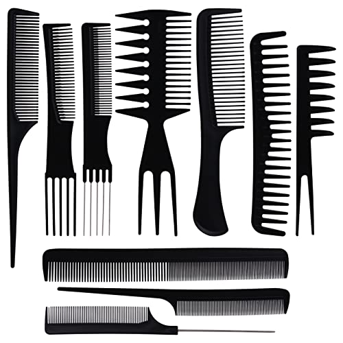 Oneleaf Styling Hair Comb 10PCS Hair Stylists Professional Styling Comb Set Variety Pack Great for All Hair Types & Styles