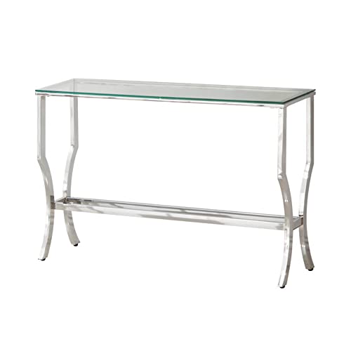 Coaster Glass Top Console Table Chrome 720339