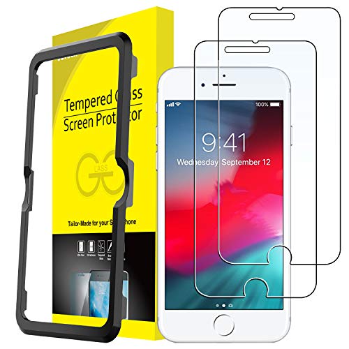 JETech Screen Protector for iPhone 8 Plus, iPhone 7 Plus, iPhone 6s Plus, iPhone 6 Plus, 5.5-Inch, Tempered Glass Film with Easy-Installation Tool, 2-Pack