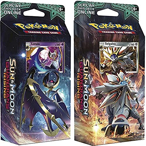 Pokemon TCG: Sun & Moon Guardians Rising, Bundle Of Two 60-Card Theme Decks Featuring A Holographic Solgaleo & Lunala