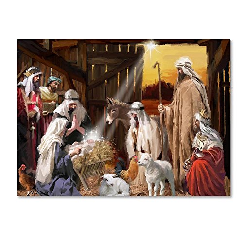 Nativity by The Macneil Studio, 14×19-Inch Canvas Wall Art