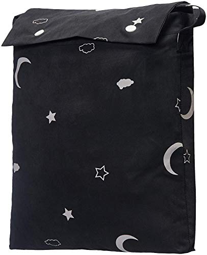 Amazon Basics Portable Travel Window Blackout Curtain Shades with Suction Cups-Black, 1-Pack, 78 by 50 inches – 1 Pack, Moon and Stars