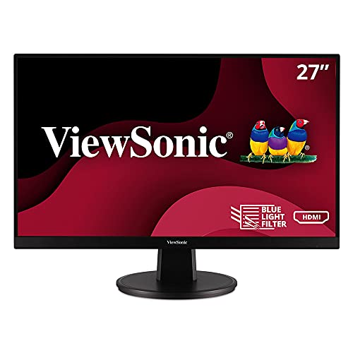 ViewSonic VA2746MH-LED 27 Inch Full HD 1080p LED Monitor with HDMI and VGA Inputs for Home and Office Black