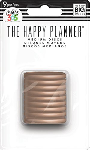 me & my BIG ideas Plastic Medium Discs, Rose Gold – The Happy Planner Scrapbooking Supplies – Add Extra Pages, Notes & Artwork – Create More Space for Notebooks, Planners & Journals – Medium Size