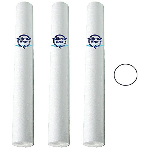 KleenWater Filter (USA) Compatible with Aqua-Pure AP110-2 Dirt Sediment Water Filter Cartridges, 5 Micron Qty(3) Includes O’ring Compatible with Aqua-Pure AP102T / AP12T