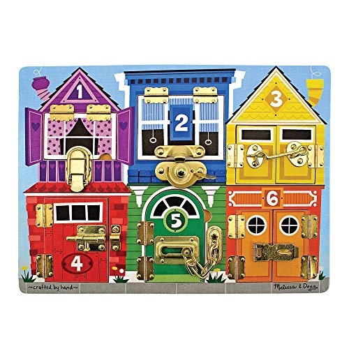 Melissa & Doug Wooden Latches Board – Sensory Activity Toy For Kids, Doors And Locks, Busy Board, Toddler Toys For Ages 3+