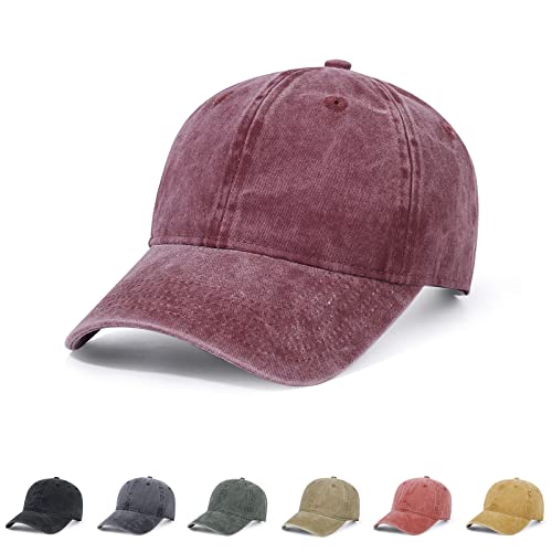 NTLWKR Unisex Vintage Washed Distressed Cotton Baseball Cap Adjustable Blank Plain Tone Classic Dad Hat for Men Women