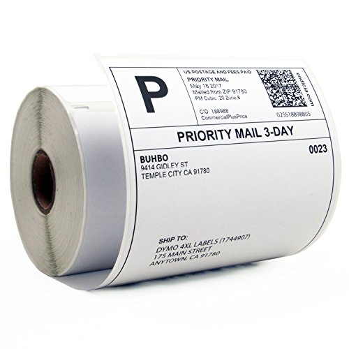 Buhbo Compatible with DYMO LabelWriter 4XL 4″ x 6″ Shipping Label 1744907, White (220 Per Roll)