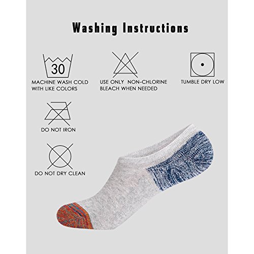 JOYNÉE Men’s 6 Pack Casual Cushion Anti-Slid Cotton No Show Socks with Silicone,Grey,Sock Size:10-13 | The Storepaperoomates Retail Market - Fast Affordable Shopping