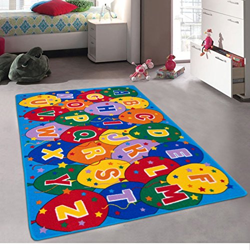 iSavings Kids/Baby Room/Daycare/Classroom/Playroom Area Rug. Alphabet. Balloons. Educational. Fun. Non-Slip Gel Back. Bright Colorful Vibrant Colors (5 Feet X 7 Feet) | The Storepaperoomates Retail Market - Fast Affordable Shopping