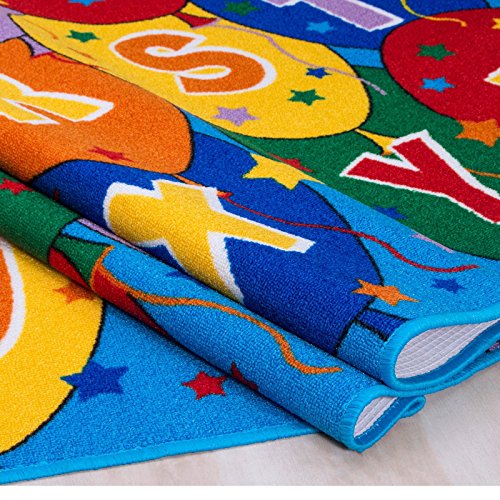 iSavings Kids/Baby Room/Daycare/Classroom/Playroom Area Rug. Alphabet. Balloons. Educational. Fun. Non-Slip Gel Back. Bright Colorful Vibrant Colors (5 Feet X 7 Feet) | The Storepaperoomates Retail Market - Fast Affordable Shopping