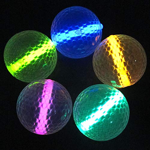 Glow Golf Balls (Set of 20 Night Golf Balls) – Glowing Golf Balls with Glow Stick Inserts (Assort)