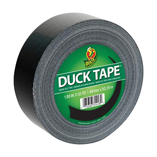 Duck Brand 241746 Color Duct Tape, Large, 55 Yd Roll, Black