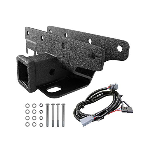 EAG 2 inch Receiver Hitch with Wiring Harness Class III Tow Trailer Hitch Kit Fit for 07-18 Wrangler JK