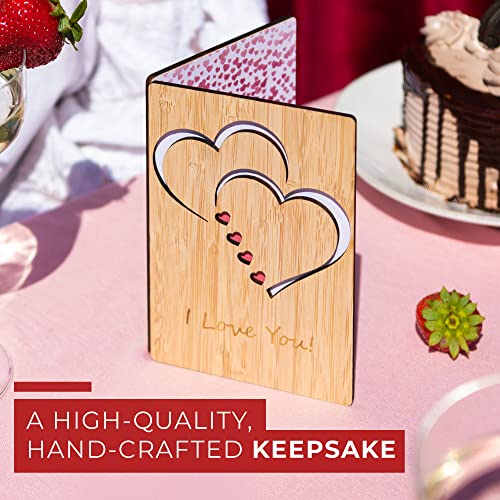 HeartSpace | Handmade Mother’s Day Card for Mom, Grandma, Daughter, Sister, Wife from Daughter, Son, Kids, Grandkids, Husband | Wood Wedding Anniversary Love Card & Gift for Her | Classic Hearts | The Storepaperoomates Retail Market - Fast Affordable Shopping