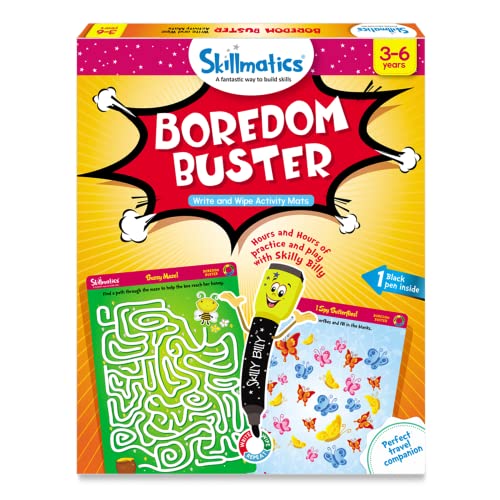 Skillmatics Educational Game – Boredom Buster, Reusable Activity Mats with Dry Erase Marker, Gifts, Travel Toy, Ages 3 to 6