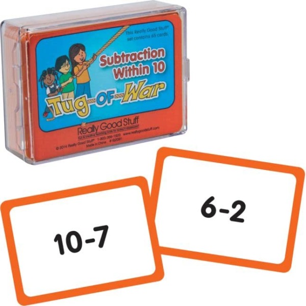 Really Good Stuff Tug-of-War Math Card Game: Subtraction Within 10