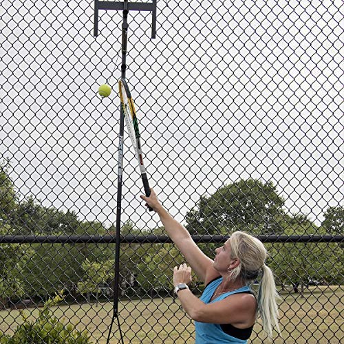 Fence Trainer – Tennis Training Aid | Improve Your Serve | Adjustable Height for up to 6 Ft Tall Tennis Players | Easily Attaches onto Any Fence | for All Skill Levels