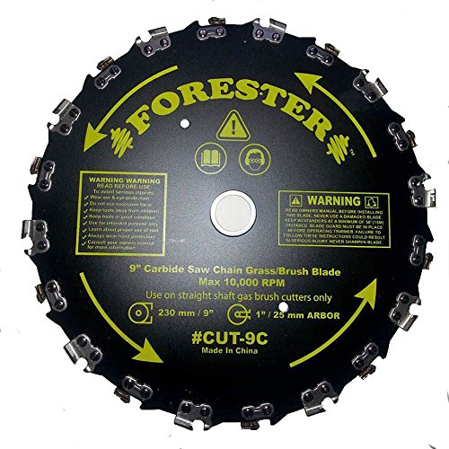 FORESTER Brush Cutter Blades – Trimmer Chainsaw Tooth Saw Blade – for Trimming Trees, Cutting String, Underbrush, and More – 20 Tooth 9″ Circular Brush Blade