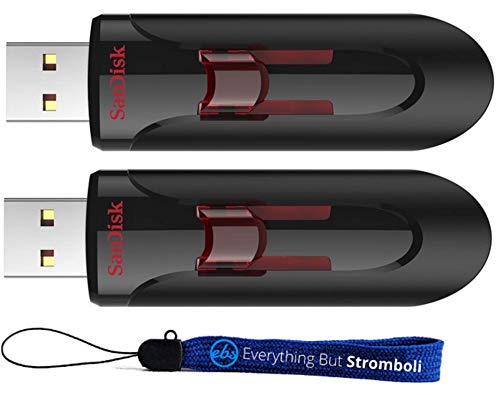 SanDisk 128GB Glide 3.0 CZ600 (2 Pack) 128GB USB Flash Drive Flash Drive Jump Drive Pen Drive High Performance – with (1) Everything But Stromboli ™ Lanyard