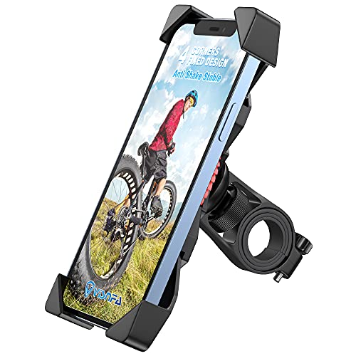 visnfa Bike Phone Mount Anti Shake and Stable Cradle Clamp with 360° Rotation Bicycle Phone mount / Bike Accessories / Bike Phone Holder for iPhone Android GPS Other Devices Between 3.5 to 6.5 inches